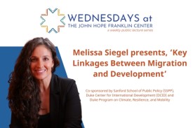 A headshot of Melissa Siegel promoting her Wednesdays at the Center lecture